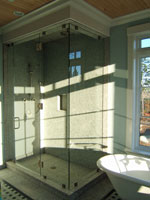 Cushing steam shower frameless enclosure